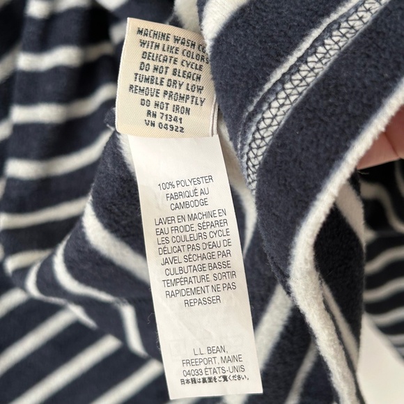 LL Bean Striped Fleece Jacket - Picture 14 of 16